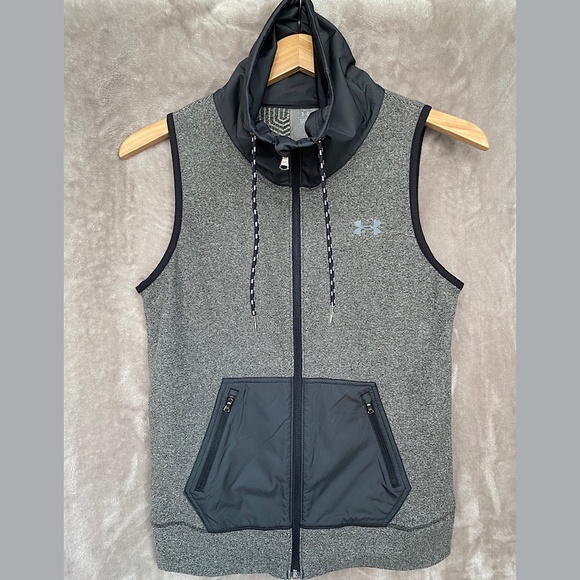 🎉Under Armour Cold Gear Full-Zip Vest, Size Women’s Small, Gray - Picture 2 of 6